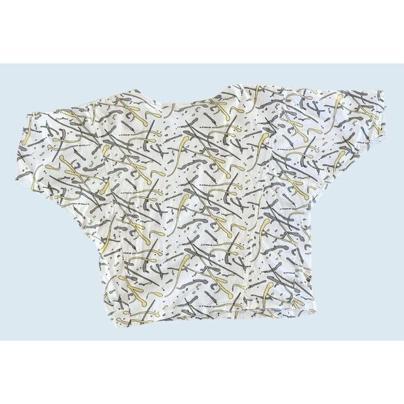 Vintage JASON MAXWELL 80s / 90s  Printed Cropped Shirt Top Sz S - Picture 7 of 8